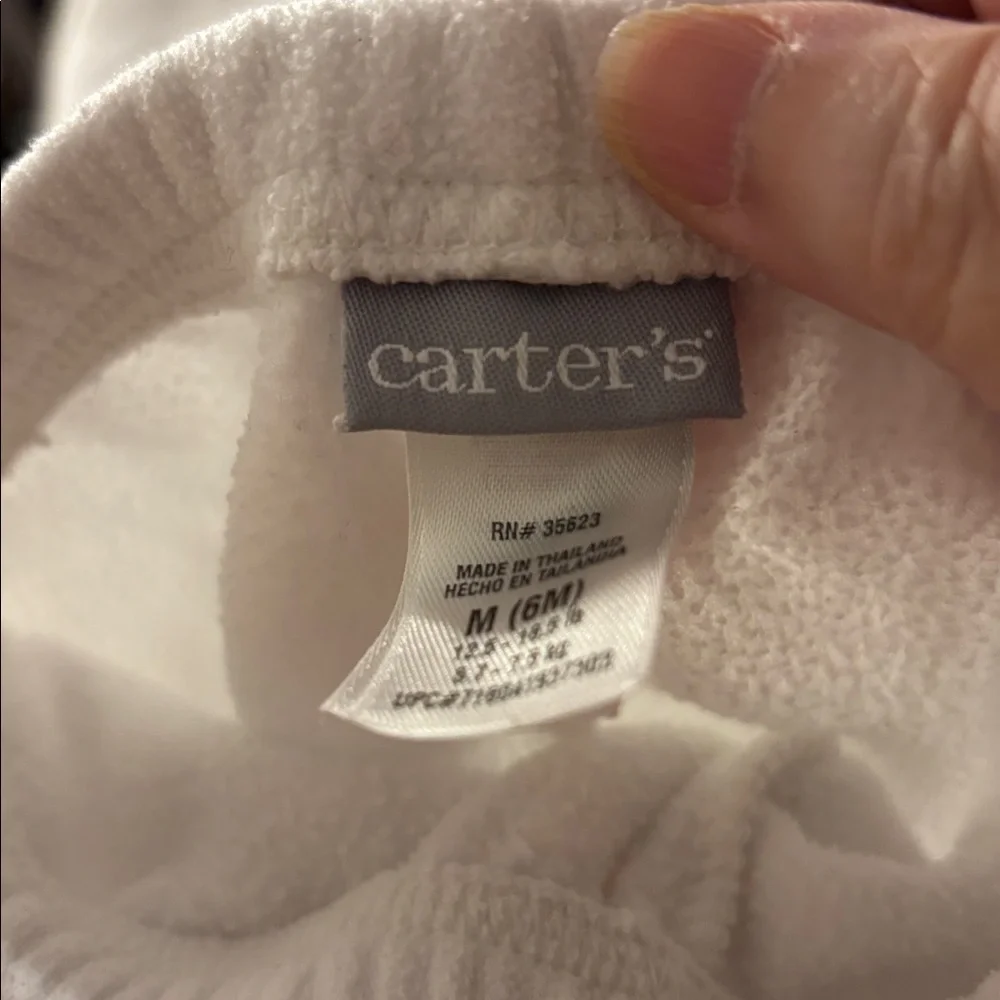 Carter's Soft White Fleece Joggers 6 months